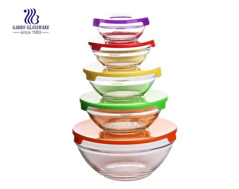 Wholesale cheap price 5pcs glass salad bowl set