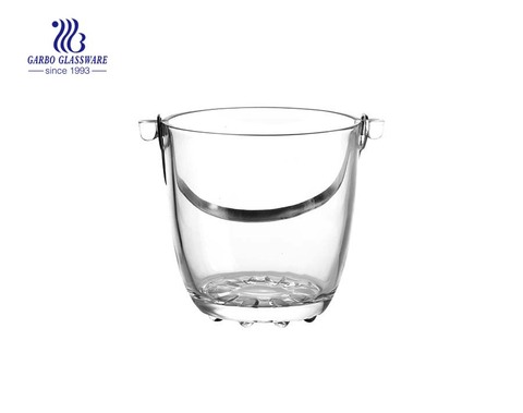 classic simple design plain ice bucket with metal handle