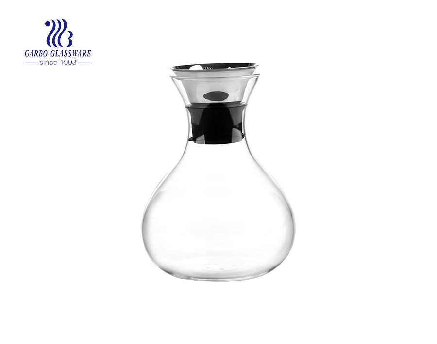 EU certificated pass stainless steel lid pyrex glass carafe 