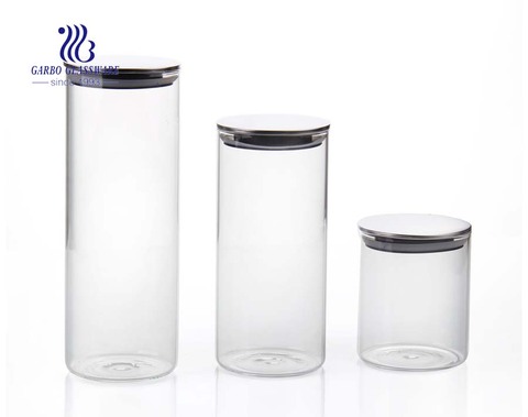 Canisters Sets with Silicone Seal Borosilicate Glass Jars Vacuum Seal for Tea Coffee Sugar Pop Flour Canister for Kitchen