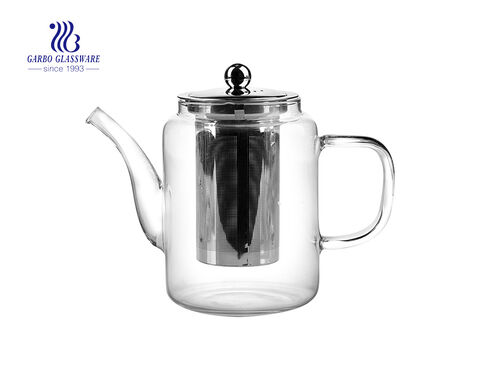 Pyrex glassware heat resistant glass tea pot with 304 steel filter