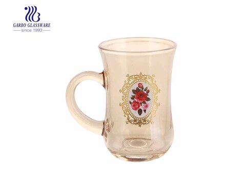 Ion Plated Glass Coffee Mug With Customized Design