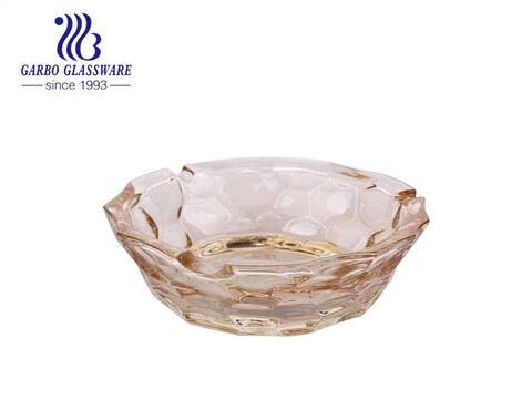 Large Ion-plating Glass Ashtray with Special Rock Design for Home and Bar Using