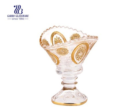 Middle East Hot selling Sunflower series  glass dessert bowl 4  inches glass cup lead free crystal microwave safe