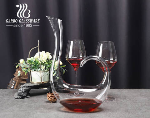 1500ml swan shape clear red wine carafe decanter handmade crystal wine decanters  factory