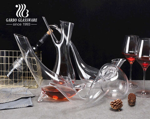 Garbo handmade lead free crystal wine decanters customized unique shape decanter for wine wholesale china