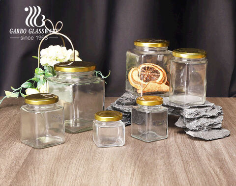 80ml 130ml 200ml 500ml 750ml glass jam and jelly jars with golden tin plate screw lid Factory