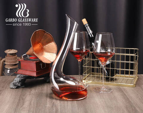 Handmade lead free crystal glass wine decanter customize unique shape gift wine decanter