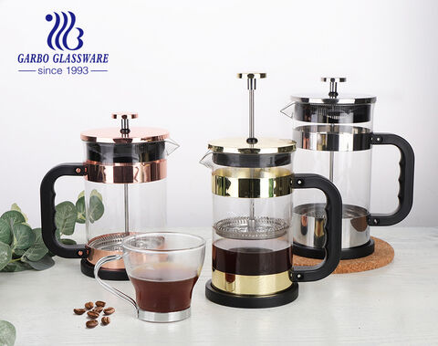 Factory luxury Heat Resistant Borosilicate Glass Coffee Maker With Stainless Steel  Filte 