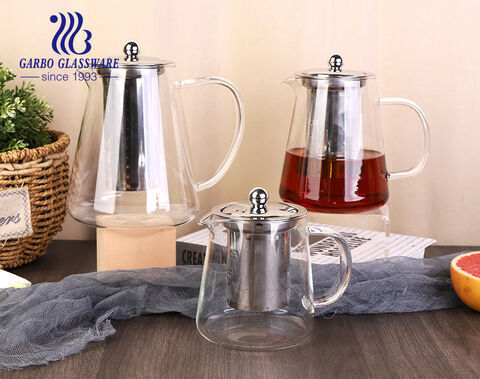 550ml single person clear borosilicate glass hot tea Steeper pot with infuser