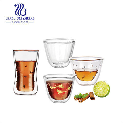 Luxury 2OZ Heat Resistant Double Wall Glass Coffee Cup