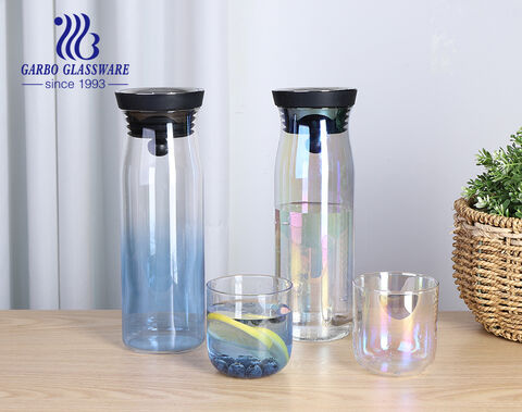 China Combining Durability and Style Ion-Plated Borosilicate Glass Pitcher and Cup Set