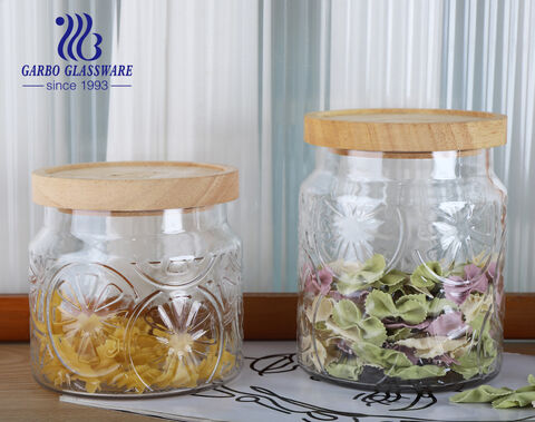 1800ML Storage Jar with Lemon Pattern and Bamboo Lid Factory