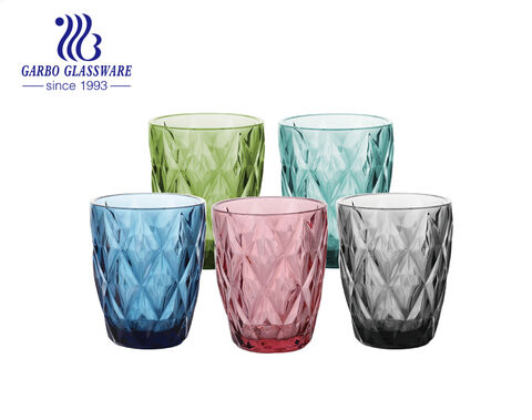 Luxury Solid Color Highball Glass Cups with Spiral Pattern Design for water service