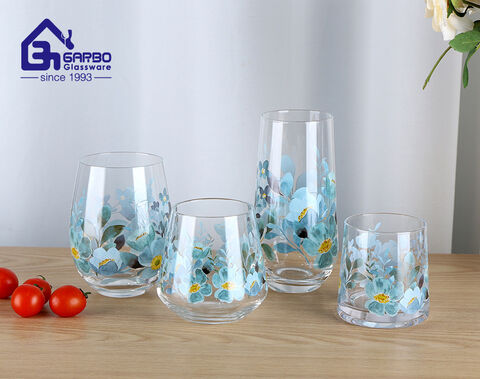 Luxury handmade 415mm borosilicate glass cup for American and European market