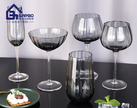 Party Use Stemware Solid Grey Color Wine Cup ապակե գավաթ Եվրոպայի համար