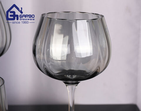 Party Use Stemware Solid Grey Color Wine Cup Glass Goblet for Europe