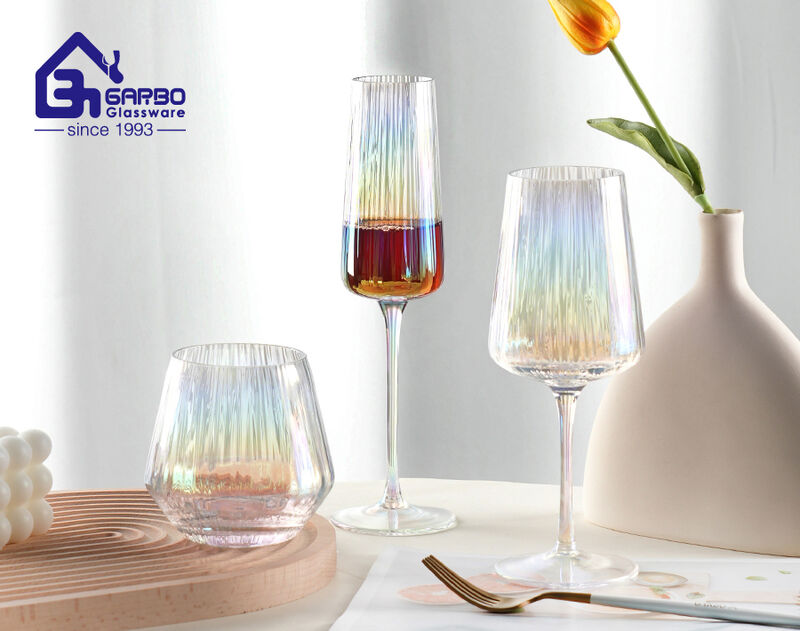 Rainbow ion plating design handmade wine glass for gift order suppliers