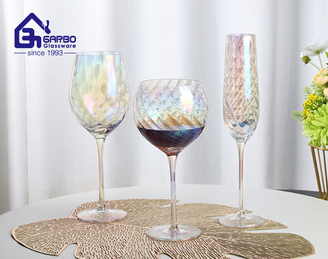 260ml colorful Ion plating cocktail wine glass champagne flues factory manufacturers