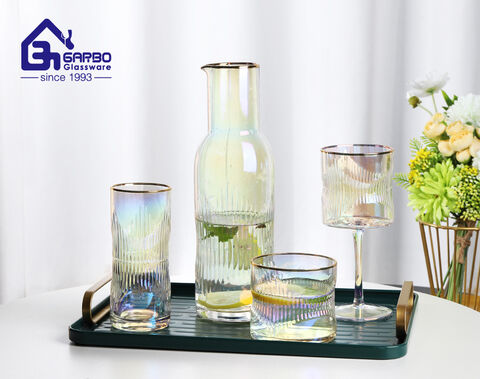 high-end hand blown with golden rim glass tumblers