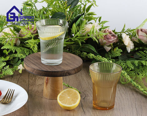 Verres de couleur de gobelet en verre plaqué ionique ambre, tasse à boire à prix bon marché