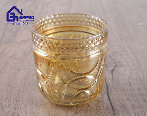 Mass production gold glass cup for wedding gift