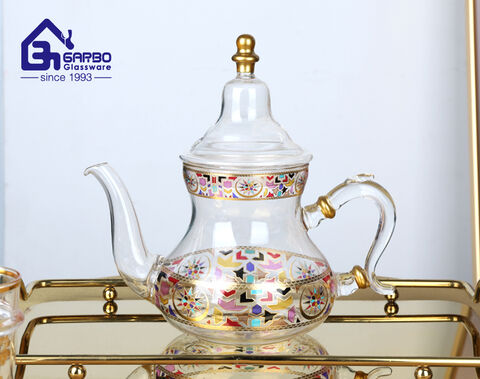 Turkish style high borosilicate glass jug with tea cup MOQ 3000set