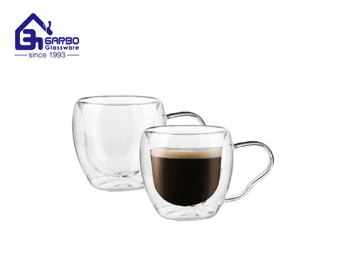 Tasse en verre à double paroi pour expresso italien de 100 ml