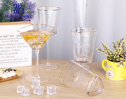 Triangle shape handmade wine glass stemware for wholesale factory in china