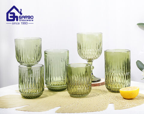 Luxury Green Color Glass Cup for Wine and Beverage