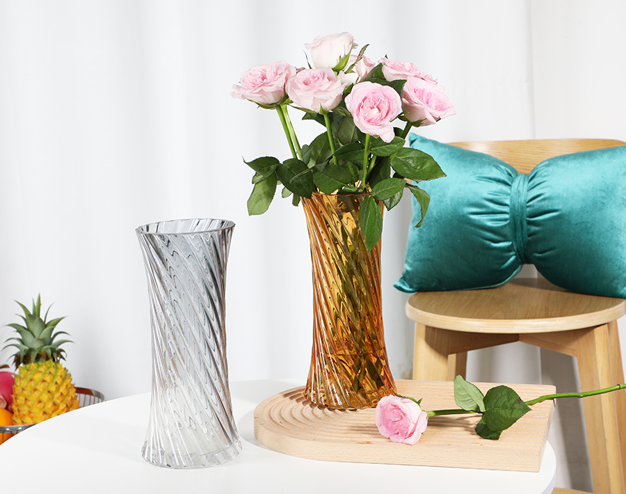 Luxury flower glass vase for home decoration