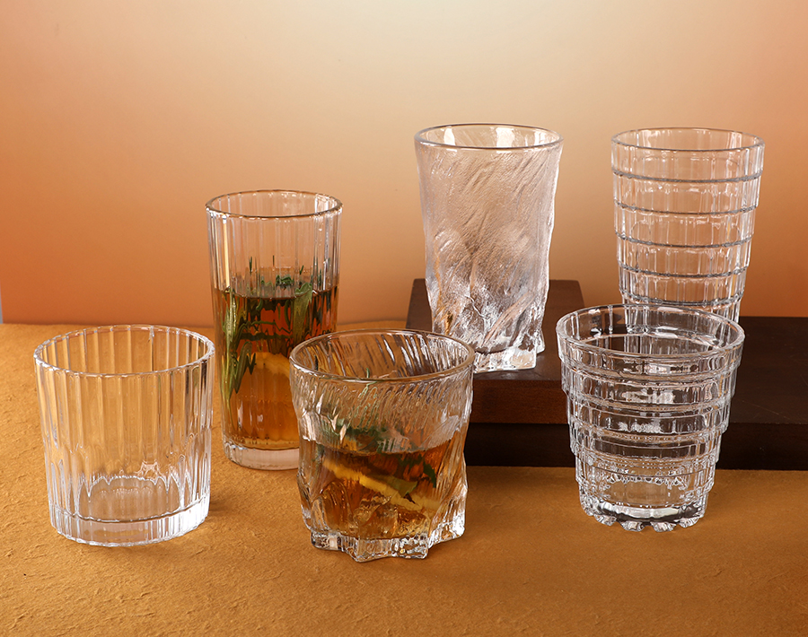 New pattern whiskey glass and highball glass